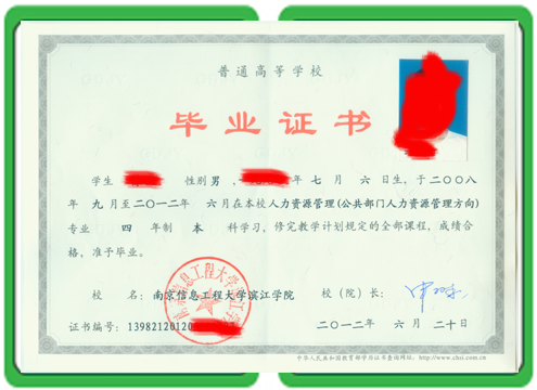 大学毕业证样本